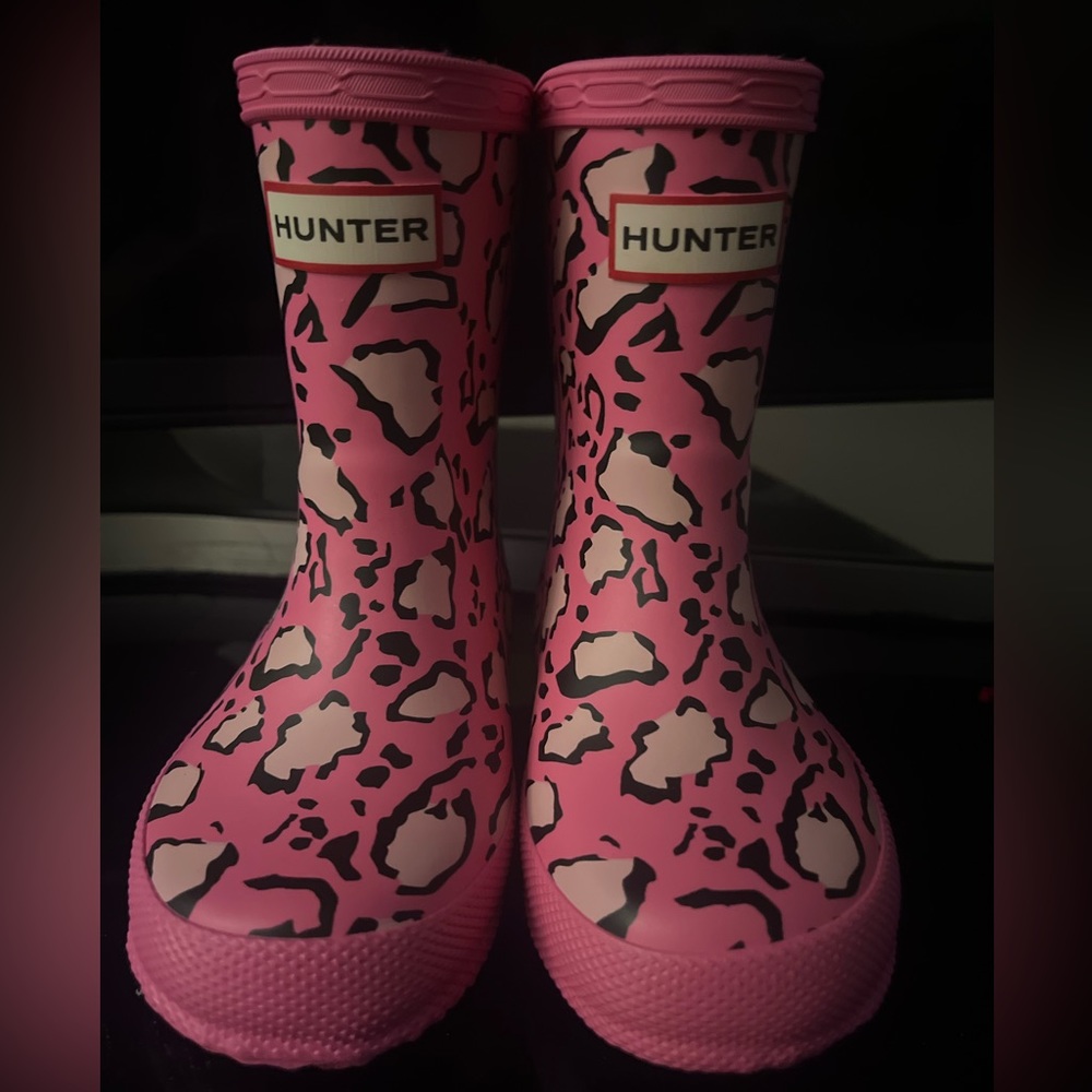 Toddler Hunter Pink Leopard Boots